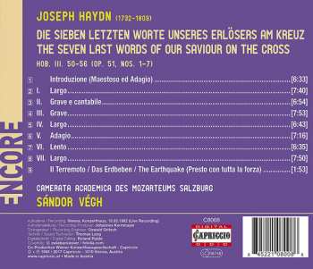CD Joseph Haydn: The Seven Last Words Of Our Saviour On The Cross 123357