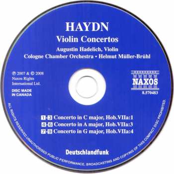 CD Joseph Haydn: Drei Violinkonzerte 436385