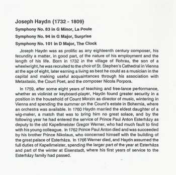 CD Joseph Haydn: Famous Symphonies, Vol 2: No. 94 'Surprise' • No. 101 'The Clock' • No. 83 'The Hen' 472852
