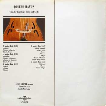 LP Joseph Haydn: Five Trios For Barytone, Viola And Cello 540776