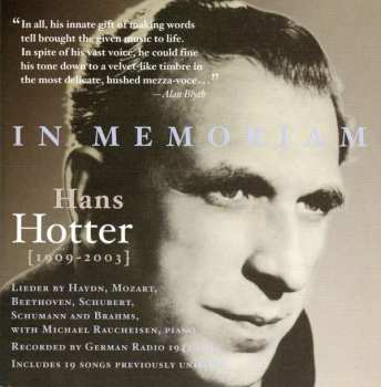 Album Joseph Haydn: Hans Hotter - In Memoriam