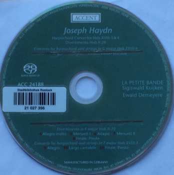 SACD Joseph Haydn: Harpsichord Concertos In F And G / Divertimento In F 340624