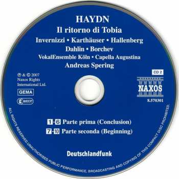 3CD Joseph Haydn: Il Ritorno Di Tobia (Oratorio In Two Parts) 357898
