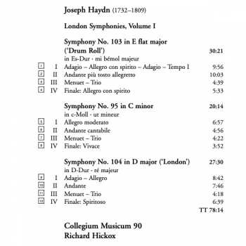 CD Joseph Haydn: London Symphonies (Volume One: Nos 95, 103 & 104) 342838