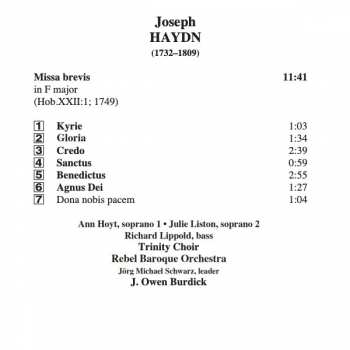 CD Joseph Haydn: Missa Brevis (1749) • Harmoniemesse 301959