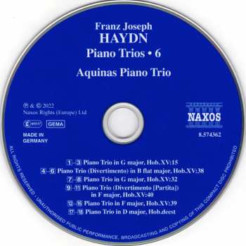 CD Joseph Haydn: Piano Trios • 6 294224
