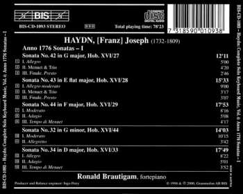 CD Joseph Haydn: Anno 1776 Sonatas - I 444621