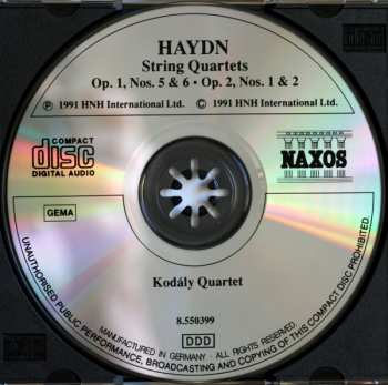 CD Joseph Haydn: String Quartets Op. 1, Nos. 5 & 6 - Op. 2, Nos. 1 & 2 430748