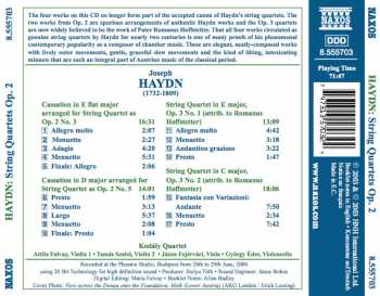 CD Joseph Haydn: String Quartets Op. 2, Nos. 3 And 5 Op. 3, Nos. 1 And 2