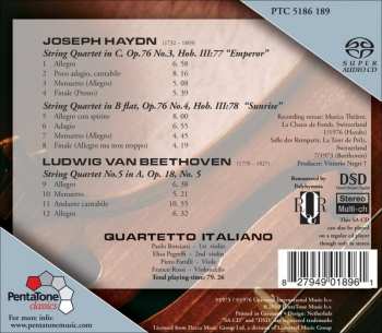 SACD Joseph Haydn: String Quartets Op. 76 No. 3 "Emperor" & No. 4 "Sunrise" / Strig Quartet Op. 18 No. 5 177769