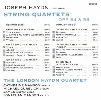 2CD Joseph Haydn: String Quartets, Opp 54 & 55 310717