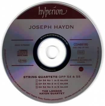 2CD Joseph Haydn: String Quartets, Opp 54 & 55 310717