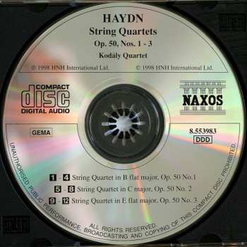 CD Joseph Haydn: String Quartets "Prussian" - Op. 50 - Nos. 1 - 3 296272