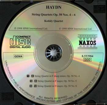 CD Joseph Haydn: String Quartets "Prussian" - Op. 50 - Nos. 4 - 6 306430