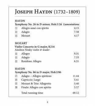 CD Joseph Haydn: Symphonies 26 & 86; Violin Concerto No. 3 290642