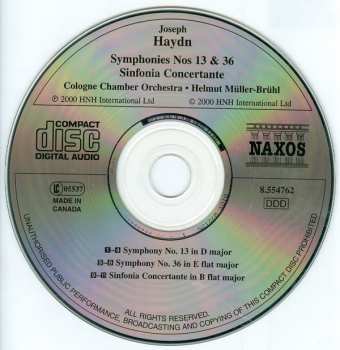 CD Joseph Haydn: Symphonies Nos. 13 & 36 432084