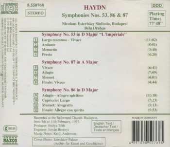 CD Joseph Haydn: Symphonies Vol. 11 (Nos. 53 "L'Impérale", 86 & 87) 320535