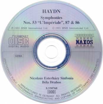 CD Joseph Haydn: Symphonies Vol. 11 (Nos. 53 "L'Impérale", 86 & 87) 320535