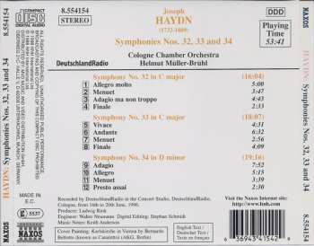 CD Joseph Haydn: Symphonies Vol. 19 (Nos. 32, 33 And 34) 262992