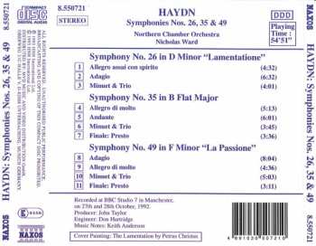 CD Joseph Haydn: Symphonies Vol. 6 - No. 26 "Lamentatione", No. 35 ● 49 "La Passione" 301522
