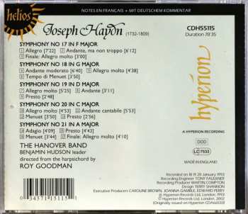 CD Joseph Haydn: Symphonies Nos. 17 18 19 20 21
