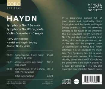 CD Joseph Haydn: Symphony No. 7 Le Midi : Symphony No. 83 La Poule : Violin Concerto In C Major 333818