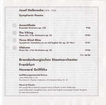 CD Joseph Holbrooke: Amontillado · The Viking · Ulalume 115304
