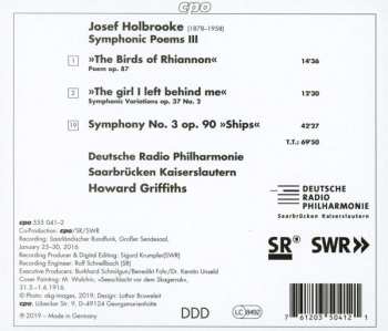 CD Joseph Holbrooke: Symphony No. 3 »Ships« • The Birds Of Rhiannon • The Girl I Left Behind Me 279588