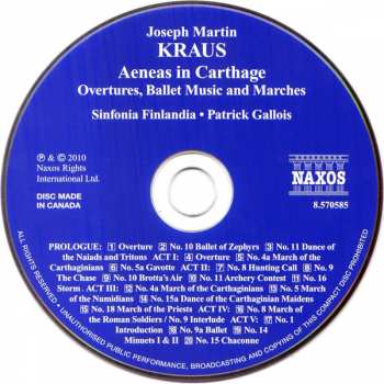 CD Joseph Martin Kraus: Aeneas In Carthage (Orchestral Music) 122004