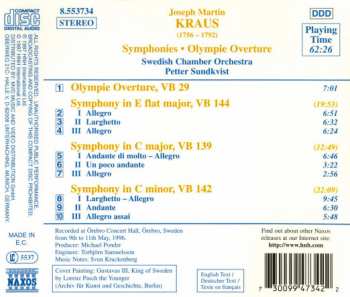 CD Joseph Martin Kraus: Symphonies In E Flat, C And C Minor • Olympie Overture 190662