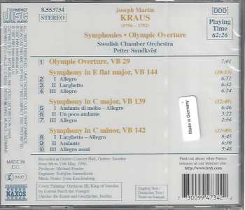 CD Joseph Martin Kraus: Symphonies In E Flat, C And C Minor • Olympie Overture 190662