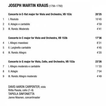 CD Joseph Martin Kraus: Viola Concertos 150807