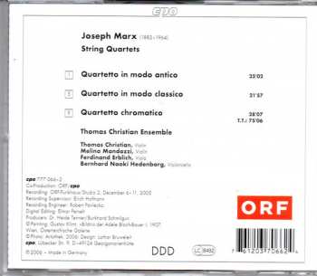 CD Joseph Marx: Complete String Quartets 122424