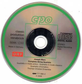 CD Joseph Marx: Complete String Quartets 122424