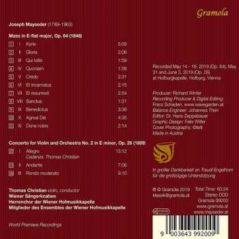 CD Joseph Mayseder: Messe Es-Dur - Violinkonzert Nr. 2 151891