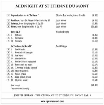 CD Joseph Nolan: Midnight At St Etienne Du Mont 321230
