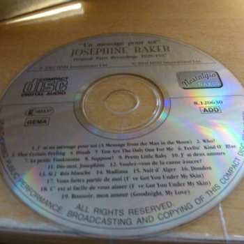 CD Josephine Baker: Un Message Pour Toi - Original Paris Recordings 1926 - 1937 351585