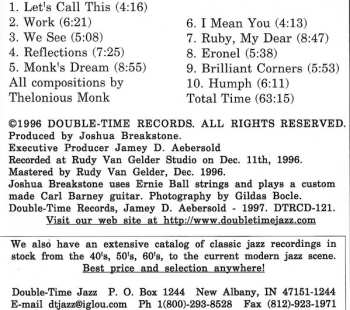 CD Joshua Breakstone: Let's Call This Monk