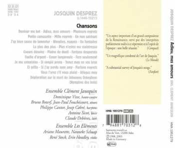 CD Josquin Des Prés: Adieu, Mes Amours; Chansons 109051