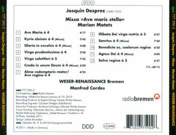 CD Josquin Des Prés: Missa Ave Maris Stella / Marian Motets 121328