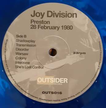 LP Joy Division: Preston 28 February 1980 LTD | CLR