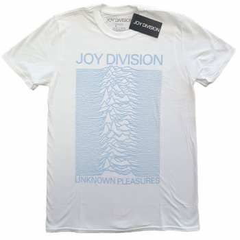 Merch Joy Division: Tričko Unknown Pleasures Blue On White  XXL