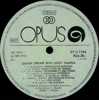 LP Jozef Zsapka: Guitar Dream With Jozef Zsapka (82 1) 308367