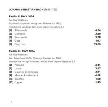 SACD Johann Sebastian Bach: Partitas: Arr. for Saxophone 528909