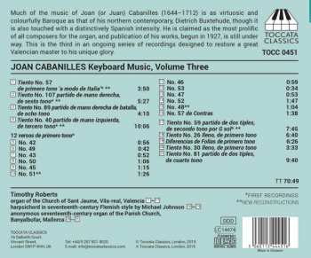 CD Juan Cabanilles: Keyboard Music, Volume Three: 21 Works For Organ And For Harpsichord 303187