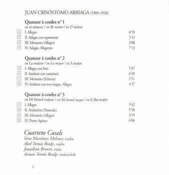 CD Juan Crisóstomo de Arriaga: String Quartets DIGI 272890