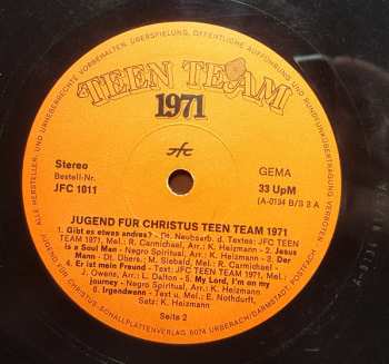 LP Jugend Für Christus Teen Team: Auf Südafrika-Tournee 1971 50109