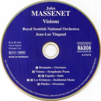 CD Jules Massenet: Visions 122360