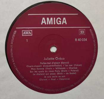LP Juliette Gréco: Juliette Gréco 309877