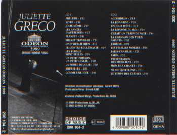 2CD Juliette Gréco: Odéon 1999 233506
